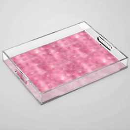 Glam Pink Diamond Shimmer Glitter Acrylic Tray