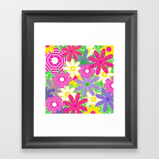 Frolicking Flowers Framed Art Print