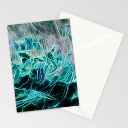 Neon Blue Line Artwork Stationery Card
