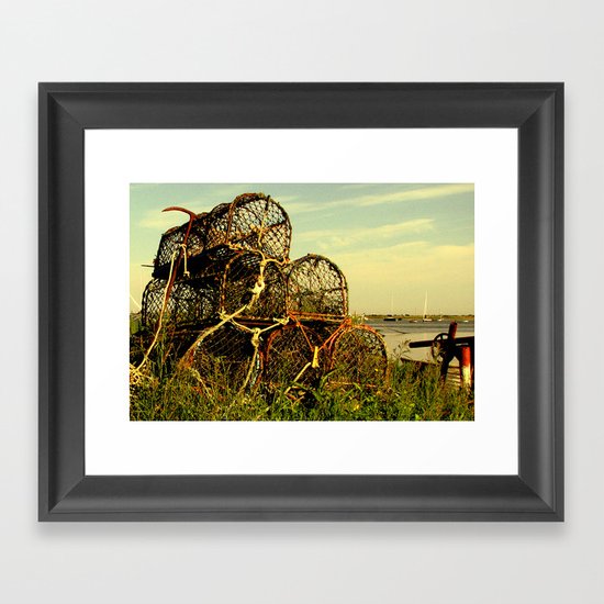 Lobster Pots Framed Art Print