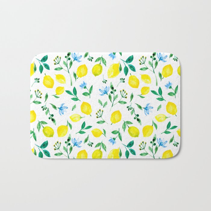 Lemon, lemons Bath Mat