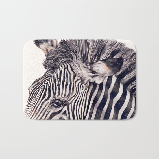 Zebra Cream Bath Mat