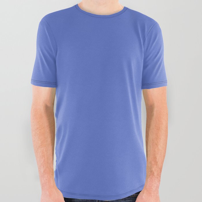 From The Crayon Box – Indigo Blue Solid Color All Over Graphic Tee