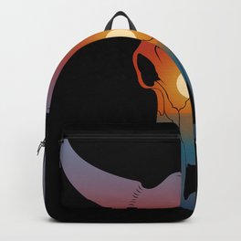 Sunset Bull Backpack | Bull, Sunshine, Mexico, Vulture, Sky, Arizona, Cow, Old, Desert, Culture 