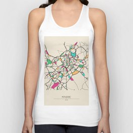 Colorful City Maps: Madrid, Spain Tank Top