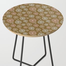 Spring Inspired Dandelions in Mustard, Peach and Cream (large) Side Table