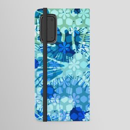 Paint Splash Flowers Blue Aqua Mint Green Android Wallet Case