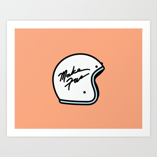 Make Fun Moto Helmet Art Print