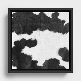 Faux Cowhide with No Texture (Farmhouse Decor Collection) Framed Canvas