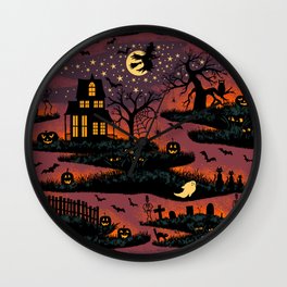 Halloween Night - Bonfire Glow Wall Clock