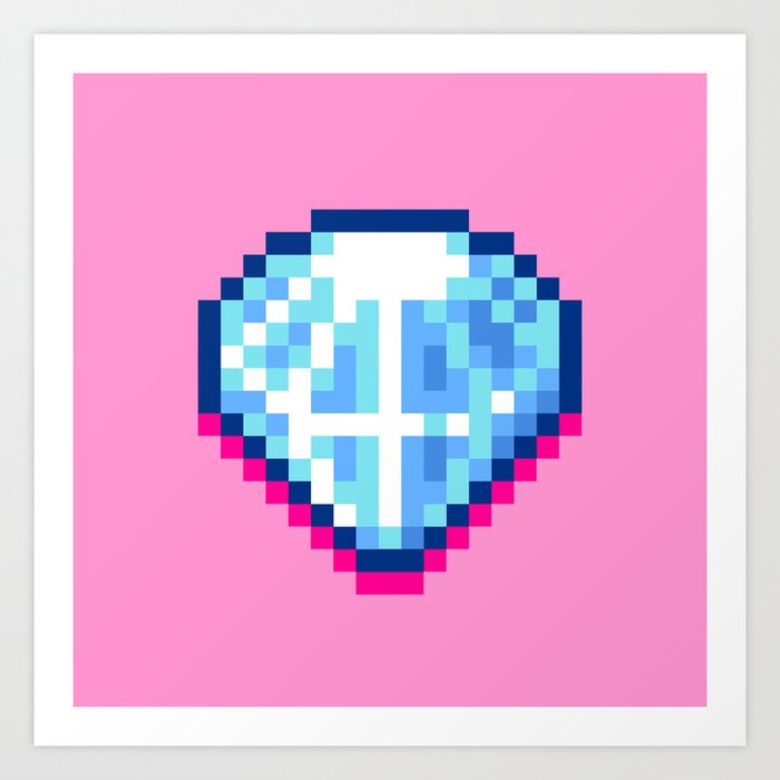 Pixel Diamond | Art Board Print