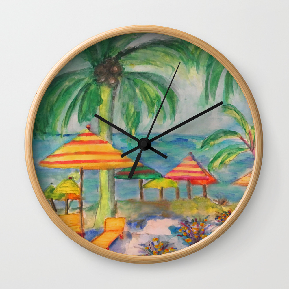 Cozumel A Day At The Beach Wall Clock By Bellefleurist Society6