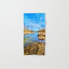 Beyond the Magic River Sky in Blue Hand & Bath Towel