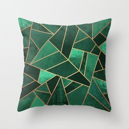 Emerald and Copper Throw Pillow