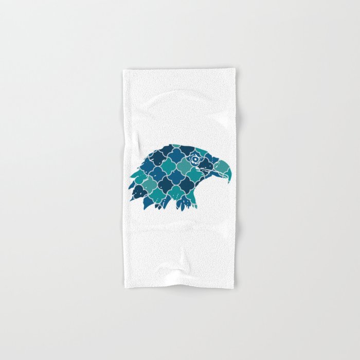 EAGLE SILHOUETTE HEAD WITH PATTERN Hand & Bath Towel
