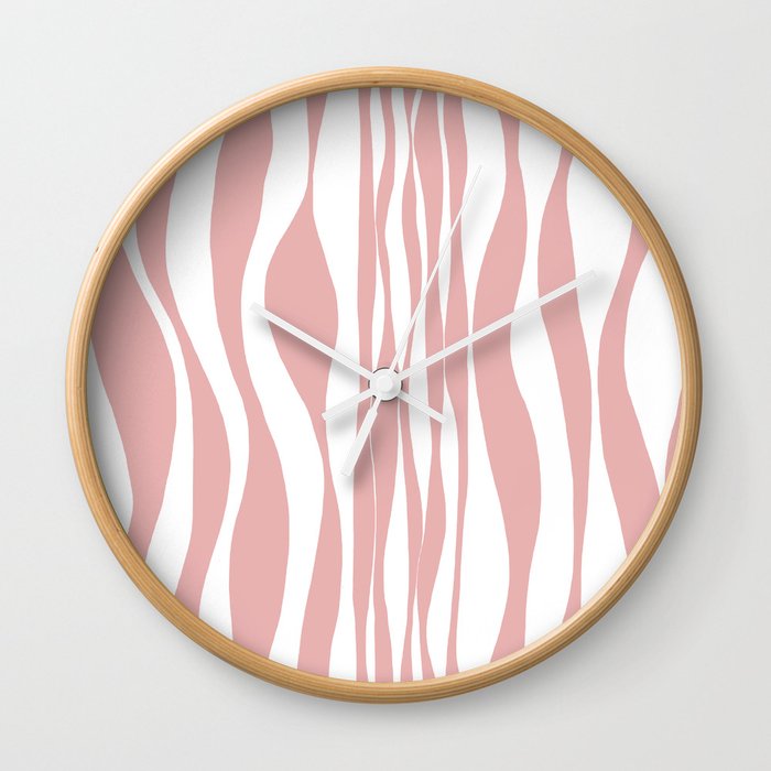 Ebb and Flow - Pink and White Wall Clock