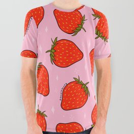 Strawberry Print All Over Graphic Tee