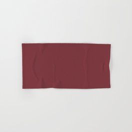 Wild Currant solid color. Dark reddish brown modern abstract plain pattern  Hand & Bath Towel