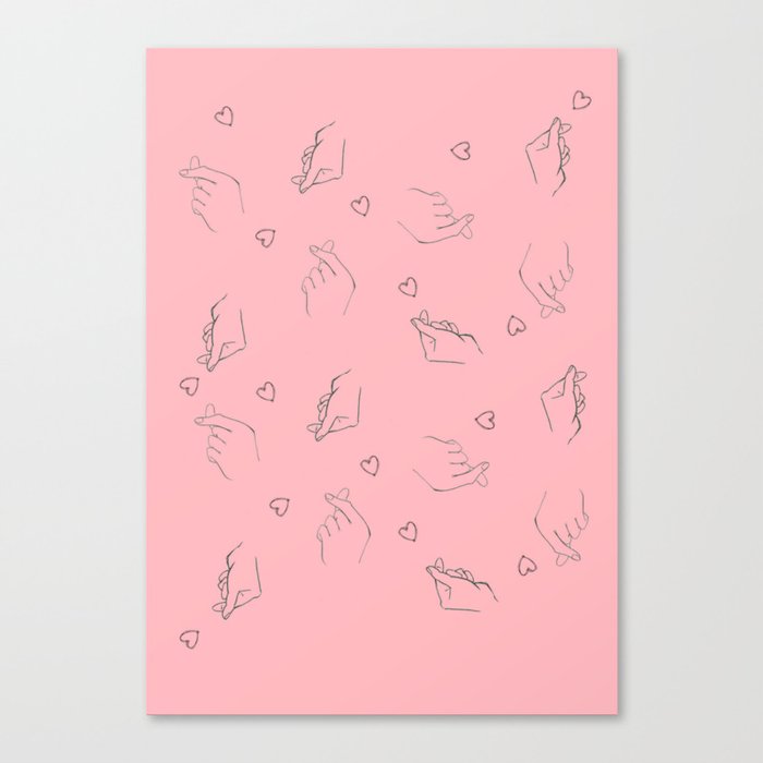 Finger heart pattern Canvas Print