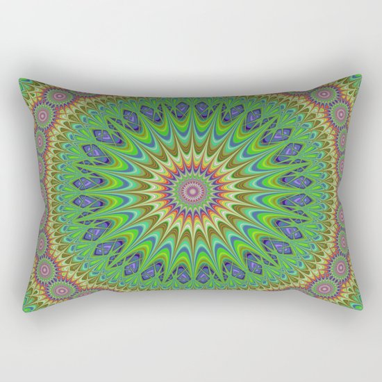 Spring star mandala Rectangular Pillow