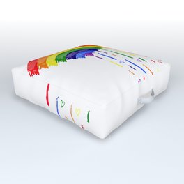 Love Rainbow Rain Outdoor Floor Cushion | Other, Heart, Raindrop, Concept, Watercolor, Colors, Rain, Illustration, Inspire, Inspiration 