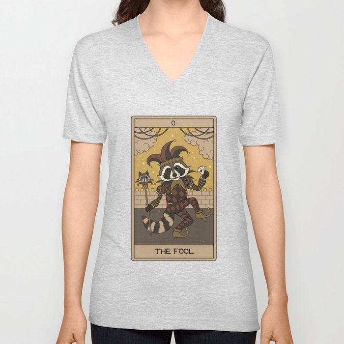 The Fool - Raccoons Tarot V Neck T Shirt