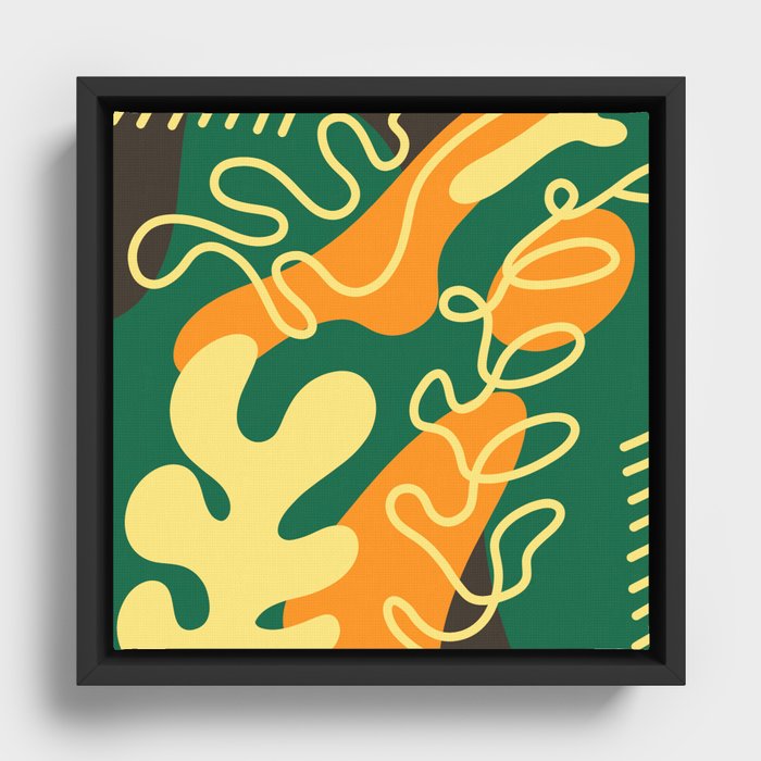 Abstract line shape fern 6 Framed Canvas