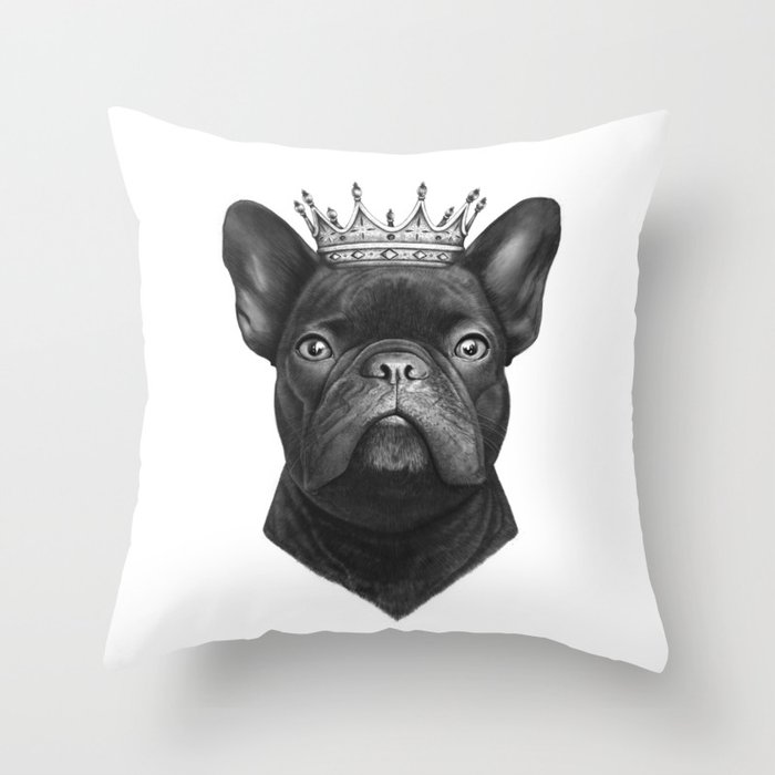 King french bulldog Throw Pillow