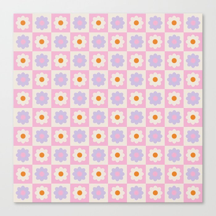 Retro Flower Pattern II Canvas Print