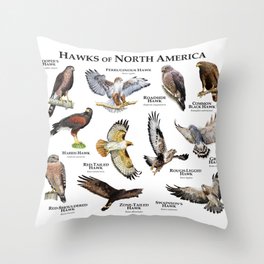 Hawks of North America Throw Pillow