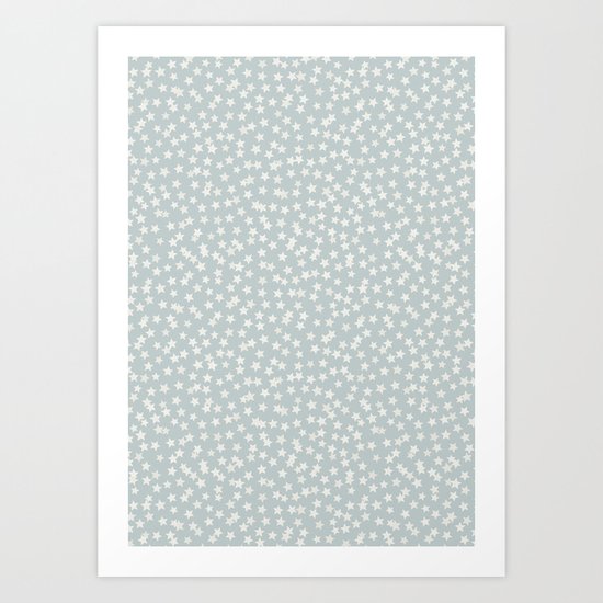SILVER STARS CONFETTI Art Print