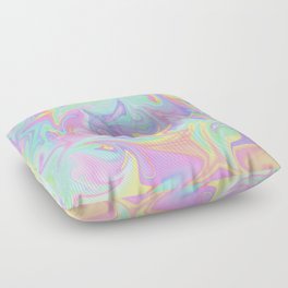 Marbled Pastel Rainbow Abstract Design Floor Pillow