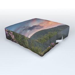 Blue Ridge Mountains - Cotton Candy Sunset Outdoor Floor Cushion