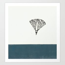 The first parachute jump Art Print