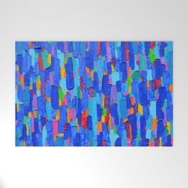 Texture, background and Colorful Image of an original Abstract Painting on Canvas. Welcome Mat