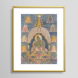 Buddhist Green Tara Thangka Framed Art Print
