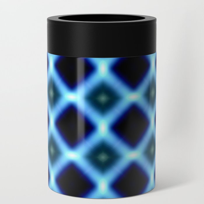Blue Black Diagonal Fuzz Background Pattern. Can Cooler