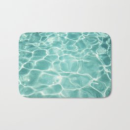Water Abstract Photography, Teal Ocean, Turquoise Sea, Water Ripple Seascape Bath Mat