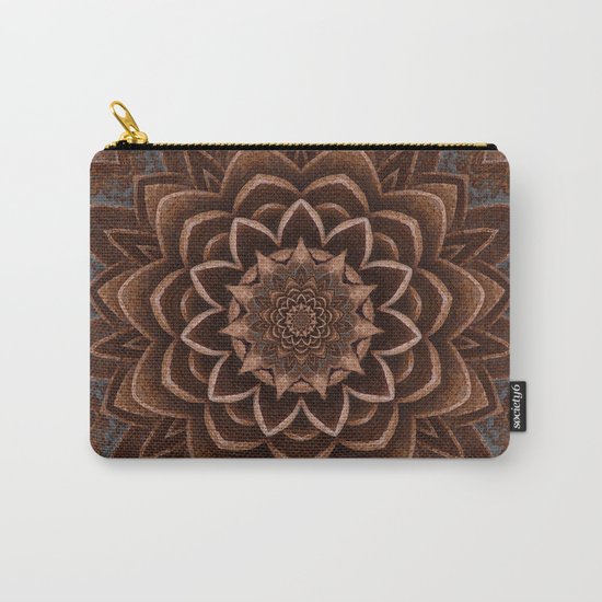 Coffee Shimmer Mandala Carry-All Pouch
