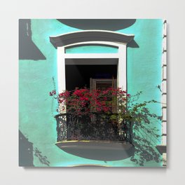 Puerto rican balcony and flowers Metal Print