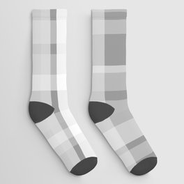 Retro Modern Plaid Pattern in Gray Socks