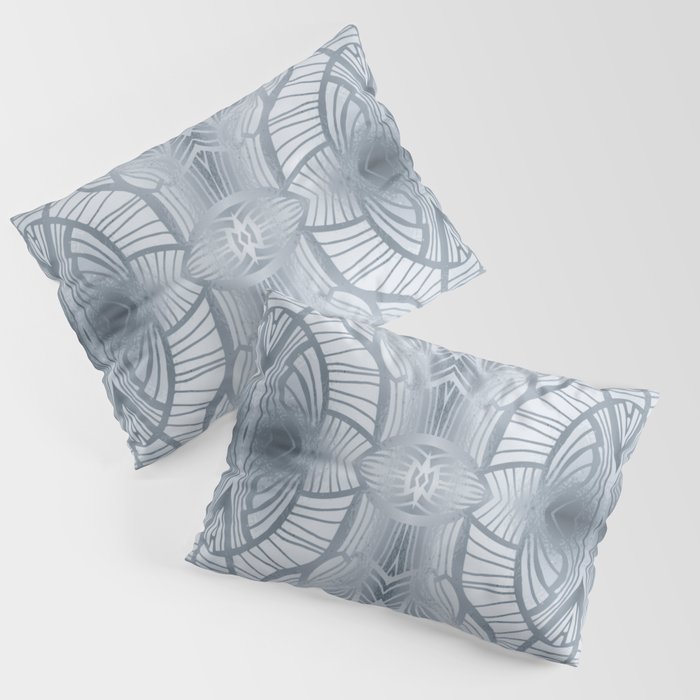 Paris Royal - Watercolor Art Deco Pattern Grey Pillow Sham