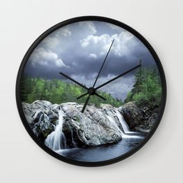 Falls at the Aguasabon River Mouth in Ontario Canada Wall Clock