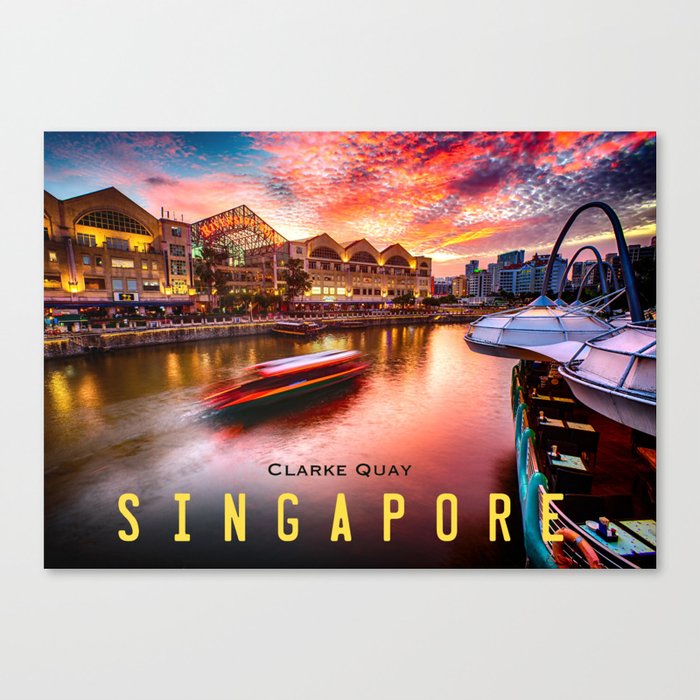 Singapore, Clarke Quay Canvas Print