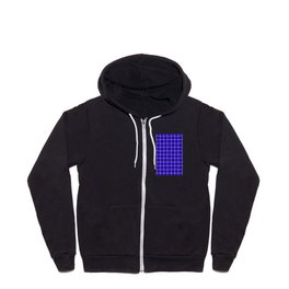 Bold Navy Blue Checkered Tiles Zip Hoodie