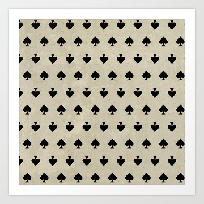 52 Deck Of Cards Pattern Spades Art Print