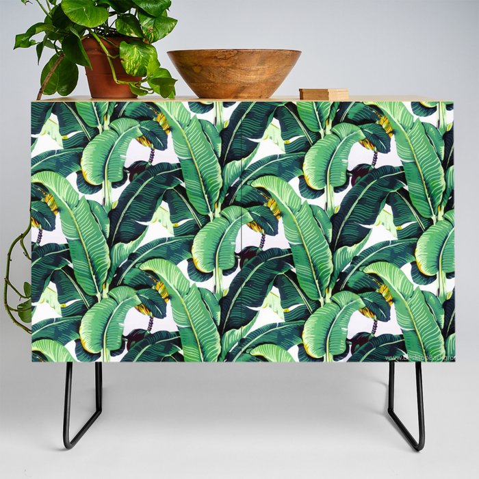 Tropical Banana leaves pattern Credenza