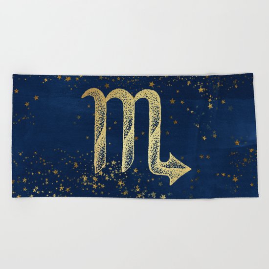 Scorpio Zodiac Sign Beach Towel