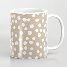 Christmas Snow, White Dots on Brown Paper Coffee Mug