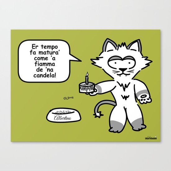 the wise cat - time Canvas Print